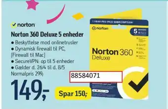 Føtex Norton 360 Deluxe 5 enheder tilbud