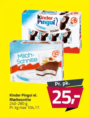 Fleggaard Kinder Pingui el. Mælkesnitte tilbud