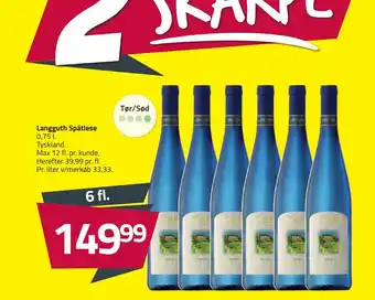 Fleggaard Langguth Spätlese tilbud