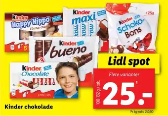 Lidl Kinder chokolade tilbud