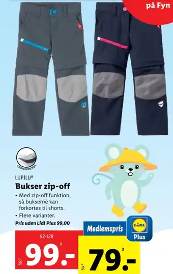 Lidl Bukser zip-off tilbud