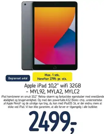Føtex Apple Ipad 10,2 Wifi 32GB tilbud