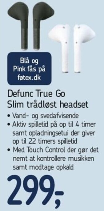 Føtex Defunc True Go Slim Trådløst Headset tilbud