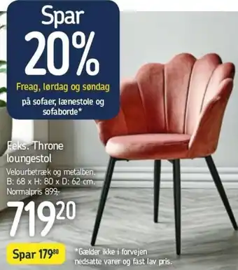 Føtex F.eks. Throne Loungestol tilbud