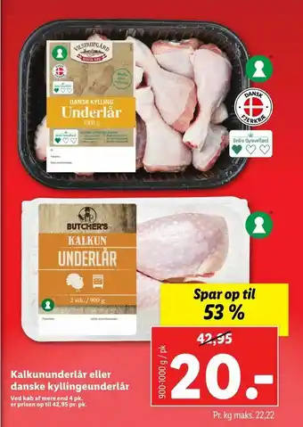 Kalkununderlår eller danske kyllingeunderlår