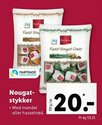 Let-Køb Nougat- stykker tilbud