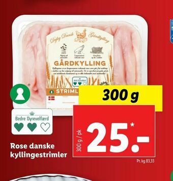 Let-Køb Rose danske kyllingestrimler tilbud