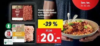 Let-Køb Hakket oksekød eller dansk hakket kyllingekød tilbud