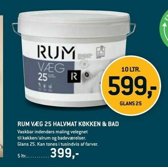 XL-BYG Rum væg 25 halvmat køkken & bad tilbud