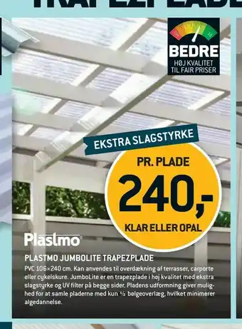 Plastmo jumbolite trapezplade