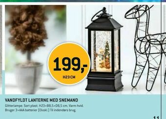 XL-BYG Vandfyldt lanterne med snemand tilbud