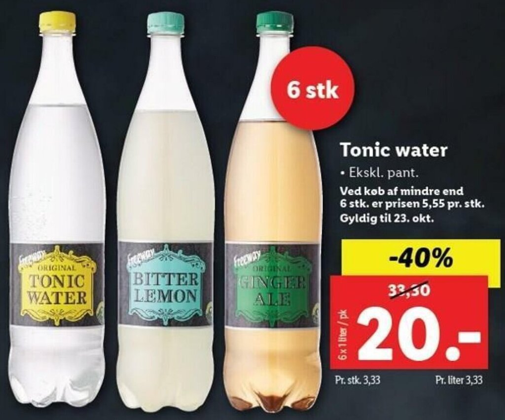 Tonic Water tilbud hos Lidl