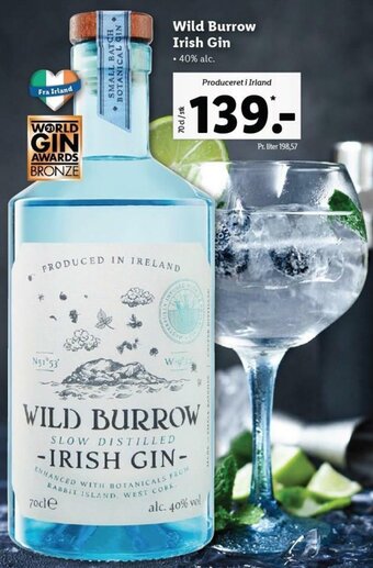 Lidl Wild Burrow Irish Gin tilbud