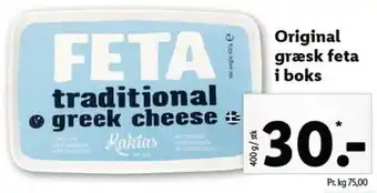 Lidl Original Græsk Feta i Boks 400 g tilbud
