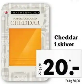 Lidl Cheddar i Skiver 250g tilbud