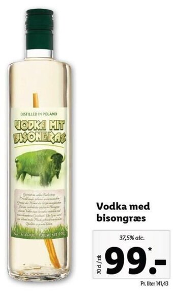 Lidl Vodka Med Bisongræs tilbud