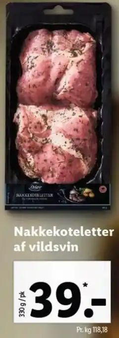 Nakkekoteletter Af Vildsvin 330g