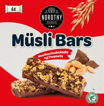 Harald Nyborg NORDTHY Müslibar med peanuts og mælkechokolade 6-pak tilbud