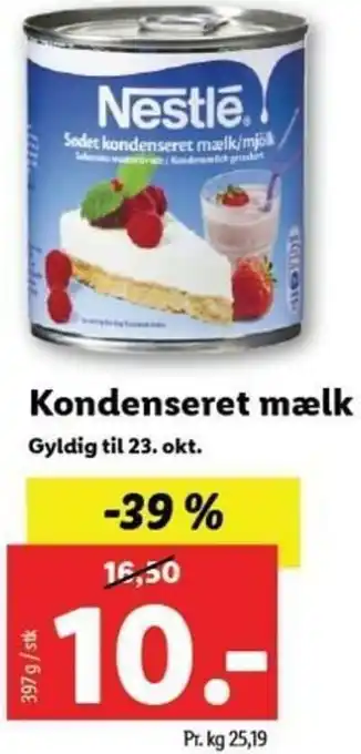 Lidl Kondenseret Mælk 397g tilbud