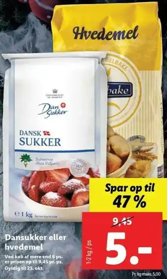 Lidl Dansukker Eller Hvedemel 1-2 kg tilbud
