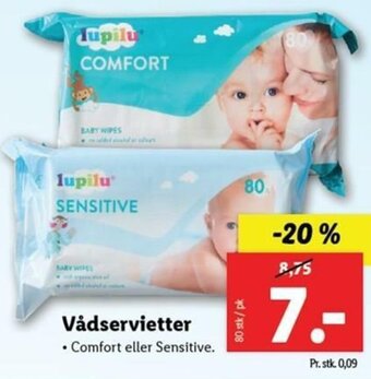 Lidl Vådservietter tilbud