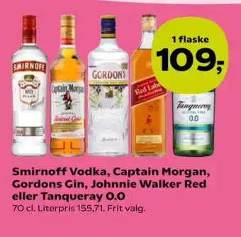 SuperBrugsen Smirnoff Vodka, Captain Morgan, Gordons Gin tilbud