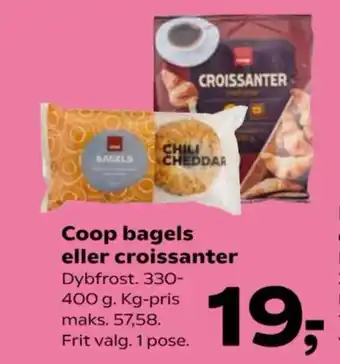 SuperBrugsen Coop bagels eller croissanter tilbud