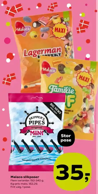 SuperBrugsen Malaco slikposer tilbud