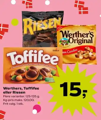 SuperBrugsen Werthers, Toffifee eller Riesen tilbud