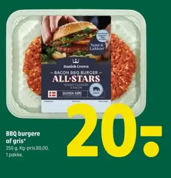 Coop 365 BBQ burgere af gris tilbud