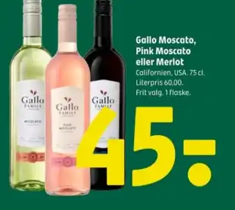 Coop 365 Gallo Moscato, Pink Moscato eller Merlot tilbud