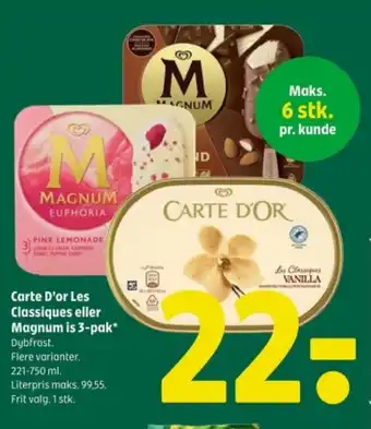 Coop 365 Carte D'or Les Classiques eller Magnum is 3-pak tilbud