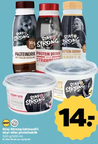 Netto Stay Strong laktosefri skyr eller proteindrik tilbud