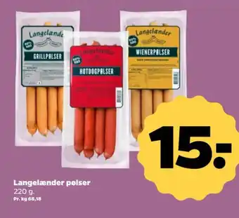 Netto Langelænder pølser 220 g. tilbud