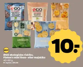 Netto ØGO økologiske riskiks, Finton's mini linse- eller majskiks tilbud