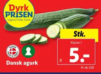 Lidl Dansk agurk tilbud