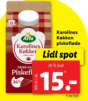 Lidl Karolines Køkken piskefløde tilbud