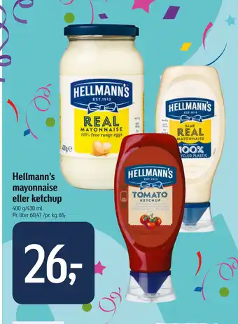 Føtex Hellmann’s mayonnaise eller ketchup tilbud