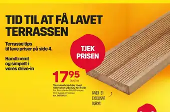 Byggmax Terrassebrædder med riller brun 28x120 NTR AB tilbud