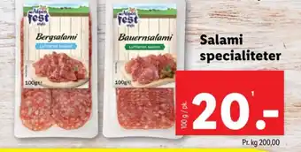 Lidl Salami specialiteter tilbud