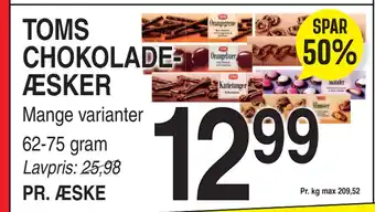 ABC Lavpris TOMS CHOKOLADEÆSKER tilbud