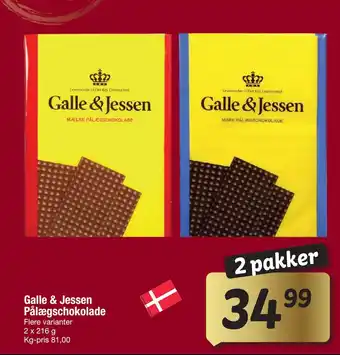 Fakta Tyskland Galle & Jessen Pålægschokolade tilbud