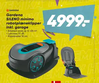 Bilka Gardena SILENO minimo robotplæneklipper inkl. garage tilbud