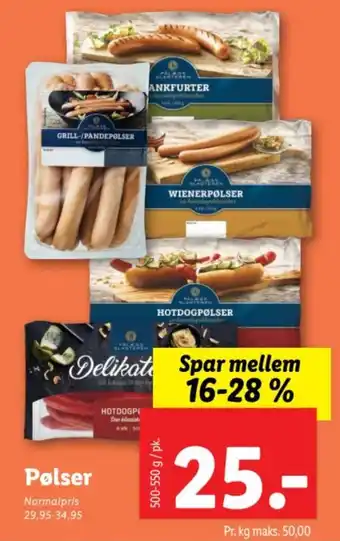 Lidl Pølser tilbud