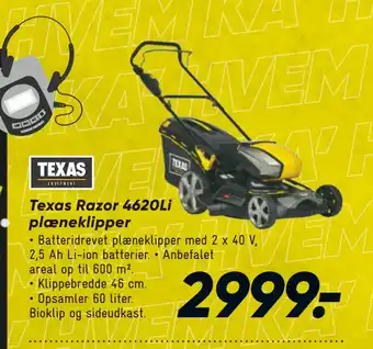 Bilka Texas Razor 4620Li plæneklipper tilbud