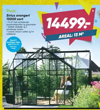 Bilka Sirius orangeri 13000 sort tilbud