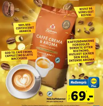 Lidl Hele kaffebønner tilbud