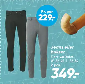 Bilka Jeans eller bukser tilbud