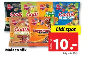 Lidl Malaco slik tilbud