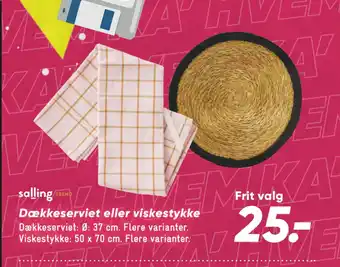 Bilka Dækkeserviet eller viskestykke tilbud